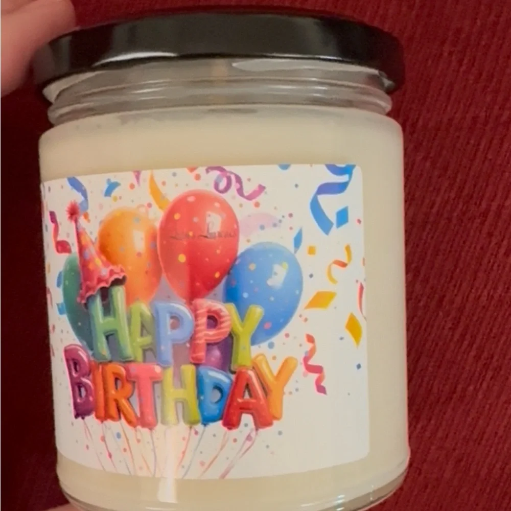 Happy Birthday Candle with Colorful Balloons